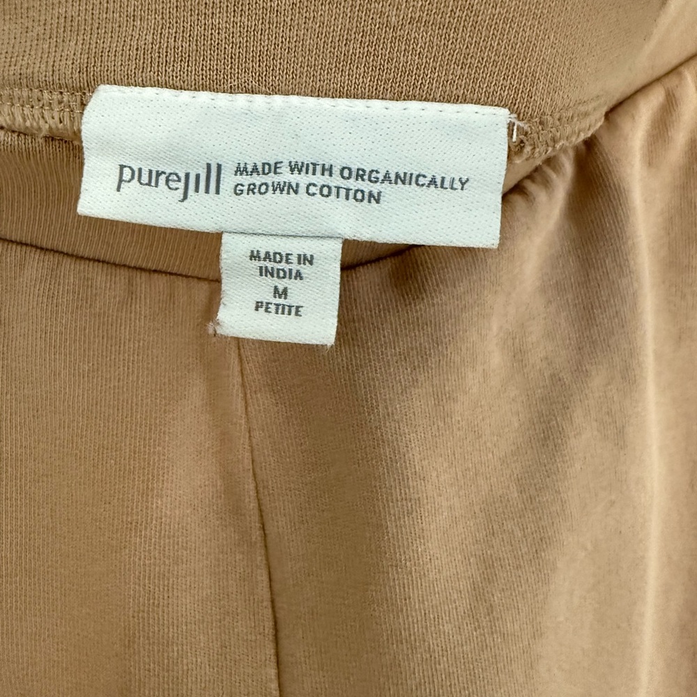 J.Jill Wide Leg Cropped Ankle Tan/camel Organic Cotton Womens Size M petite - Picture 4 of 12